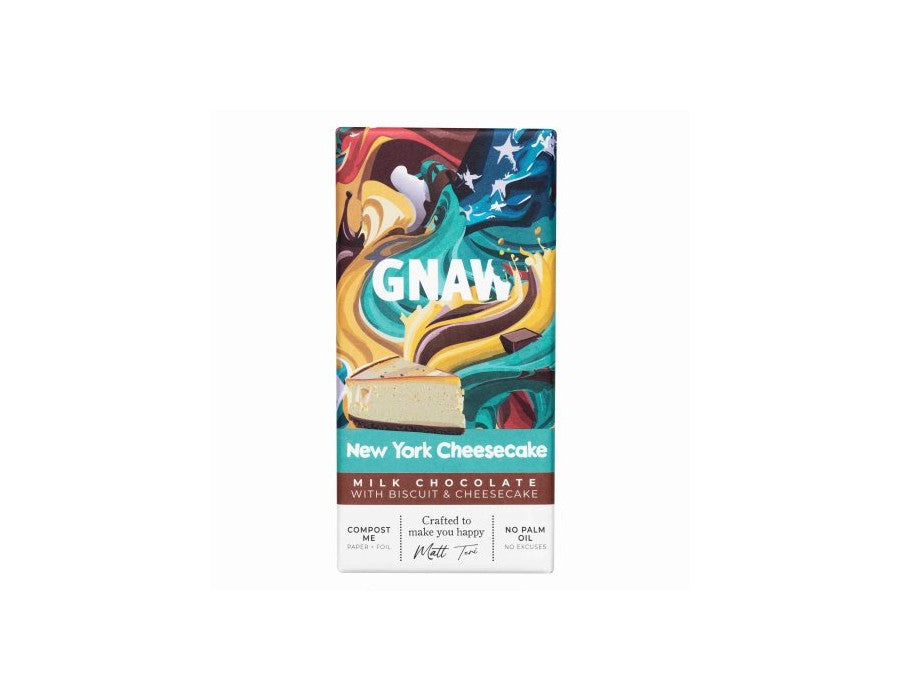 79,00
NOK
GNAW New York Cheesecake Milk Chocolate Bar 80g