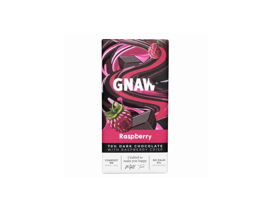 79,00
NOK
GNAW Raspberry Dark Chocolate Bar 70% 80g