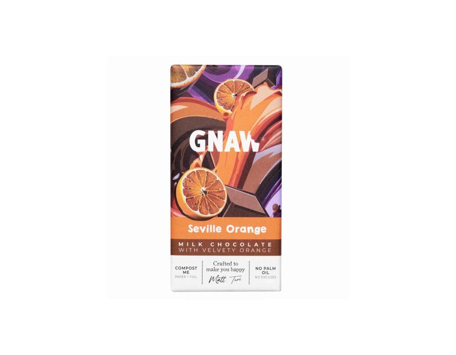 79,00
NOK
GNAW Seville Orange Milk Chocolate Bar 80g
