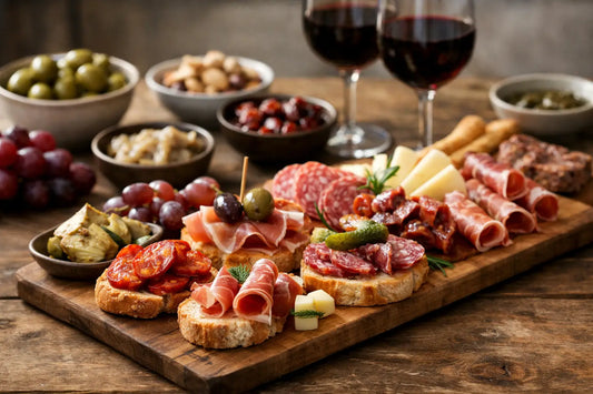 Eksempel på tapas med spekemat hjemme