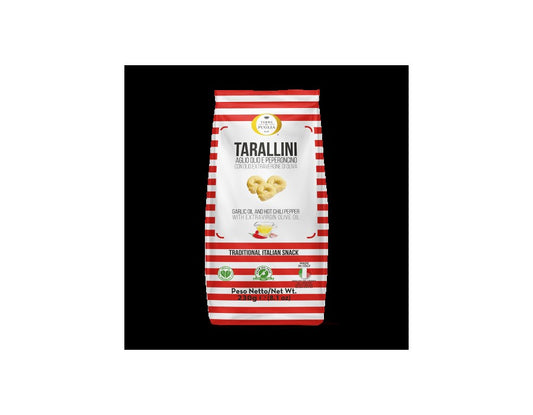 59,00
NOK
Tarallini Garlic, OliveOil & ChiliPepper flav 230g