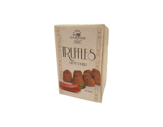 69,00
NOK
Sjokotrøfler Chili 100g (Hvit eske)