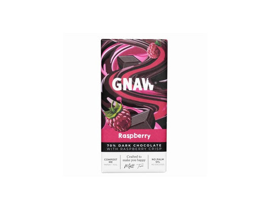 79,00
NOK
GNAW Raspberry Dark Chocolate Bar 70% 80g