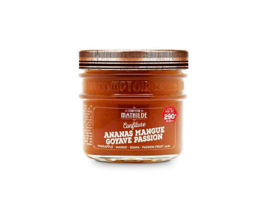 99,00
NOK
Mathilde Pineapple Mango Guava Passion Jam 290g